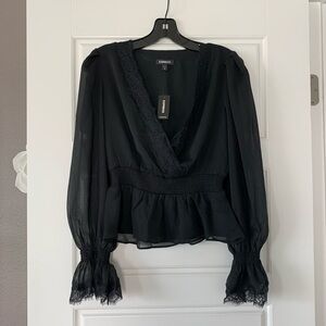 Express Lacey Long Sleeve Top NWT